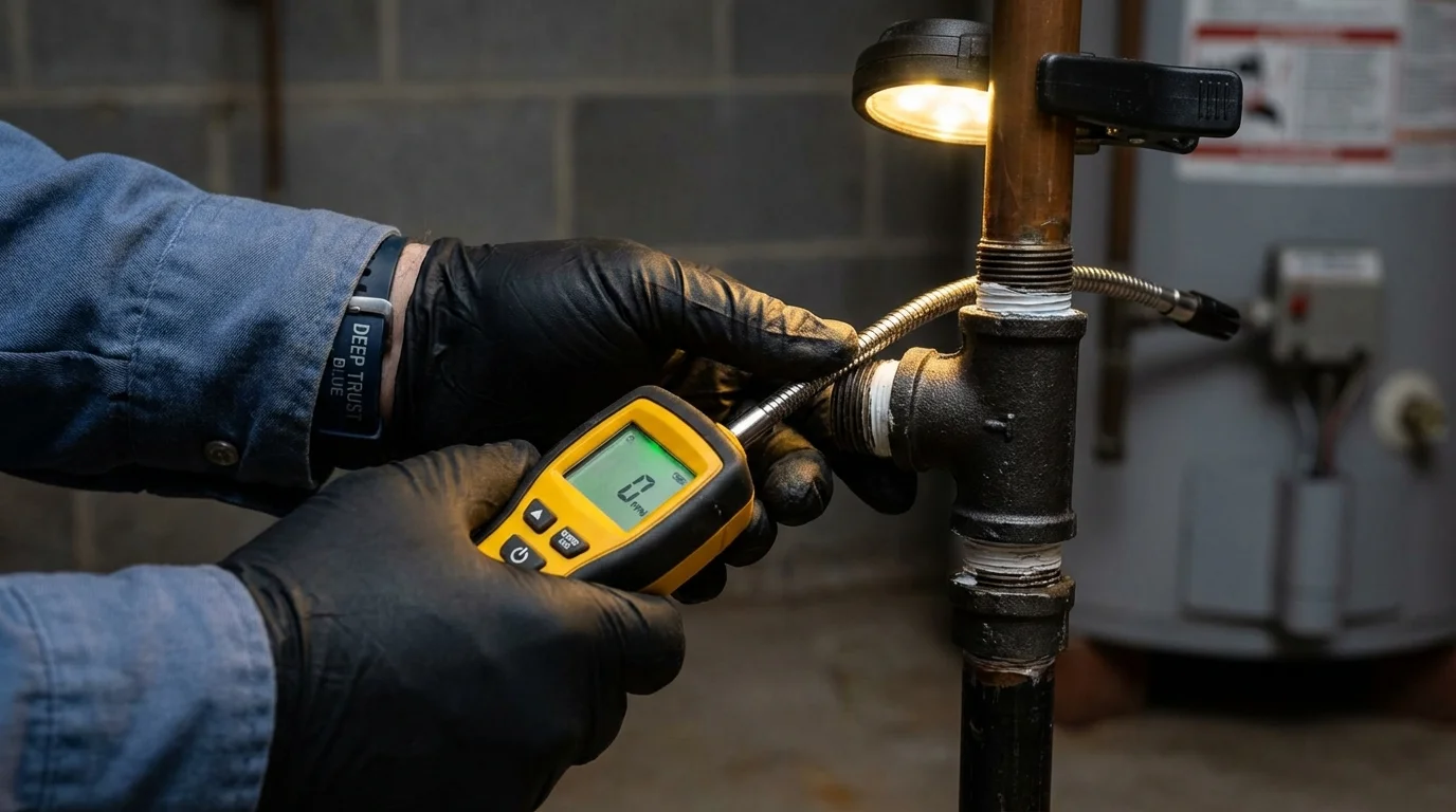 Gas leak detection with electronic sniffer by Johns Plumbing LLC in Canoga Park