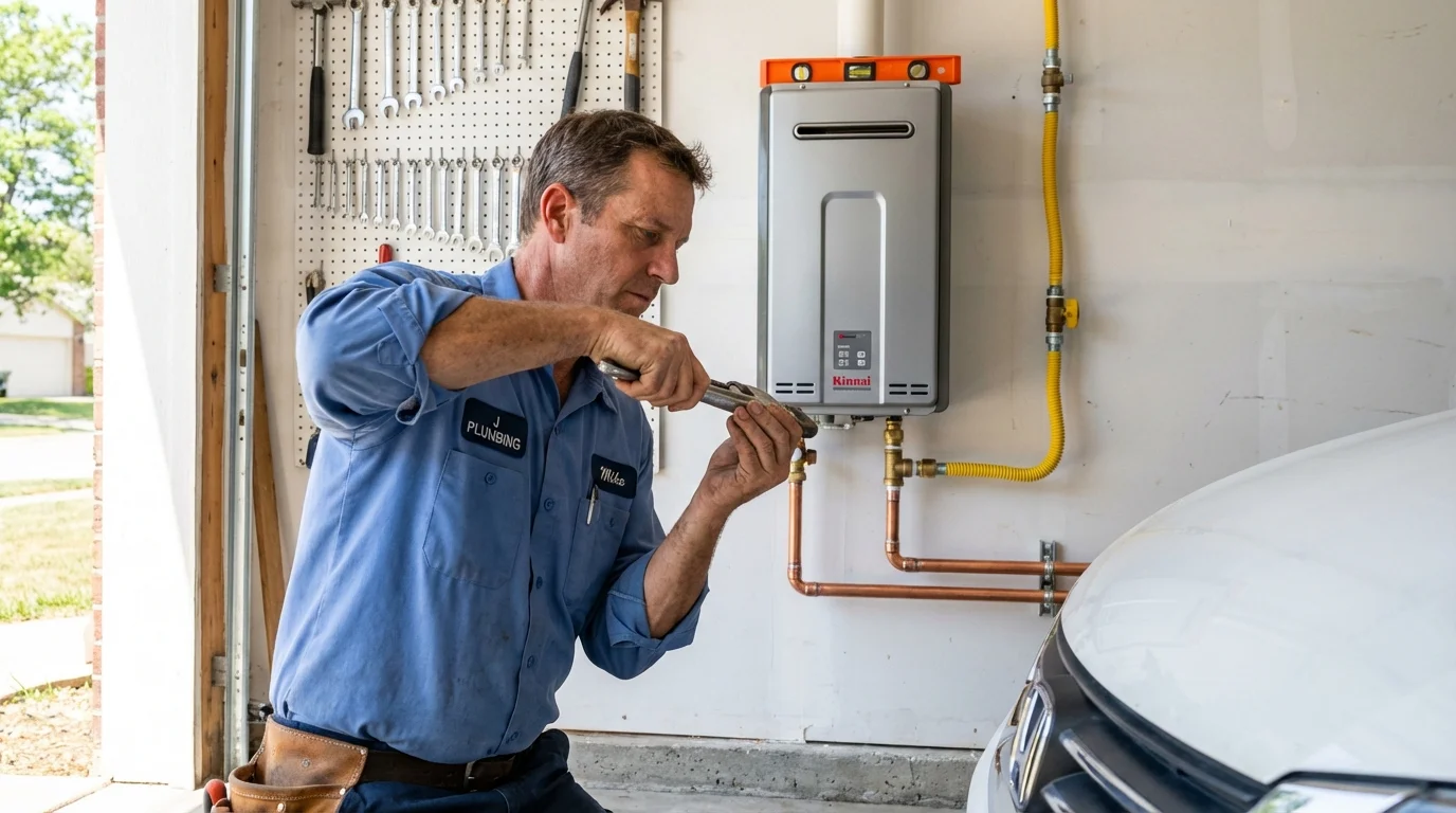 Tankless water heater installation by a Johns Plumbing LLC plumber in Canoga Park